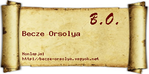 Becze Orsolya névjegykártya
